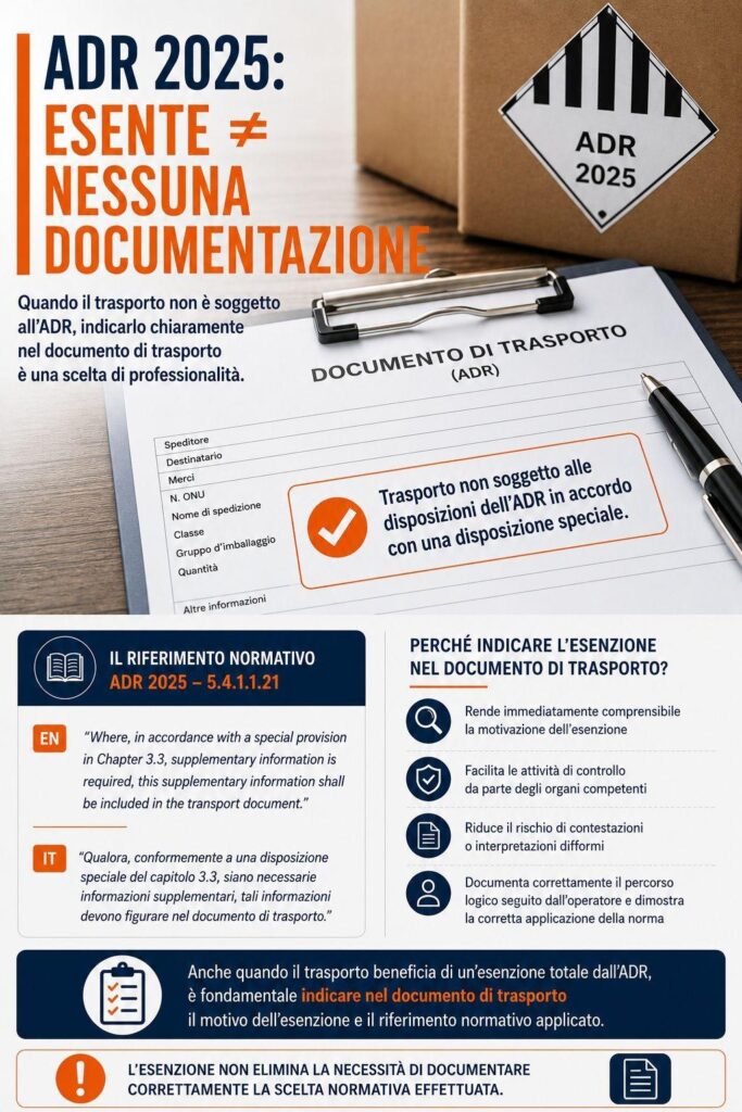 ADR 2025: ESENTE ≠ NESSUNA DOCUMENTAZIONE